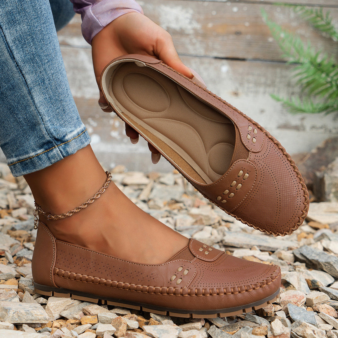 Women's Leather Walking Sneakers Autumn Comfortable Shoes