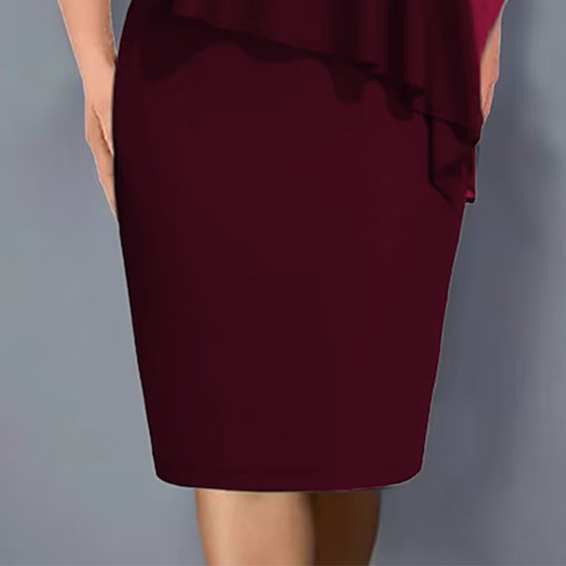 Women's Chiffon Cape Midi Dress Spring Rhinestone V Neck Bodycon Cocktail Party Dress
