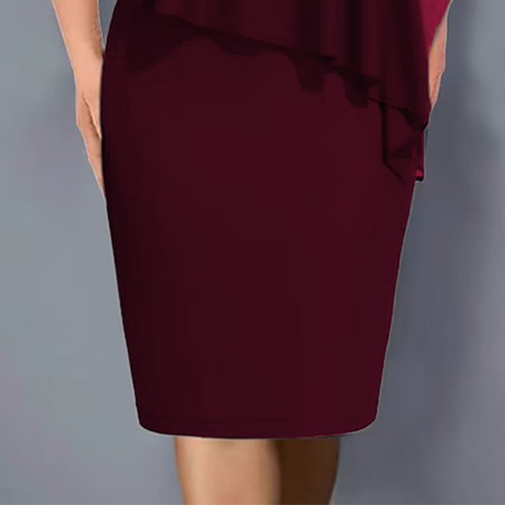 Women's Chiffon Cape Midi Dress Spring Rhinestone V Neck Bodycon Cocktail Party Dress