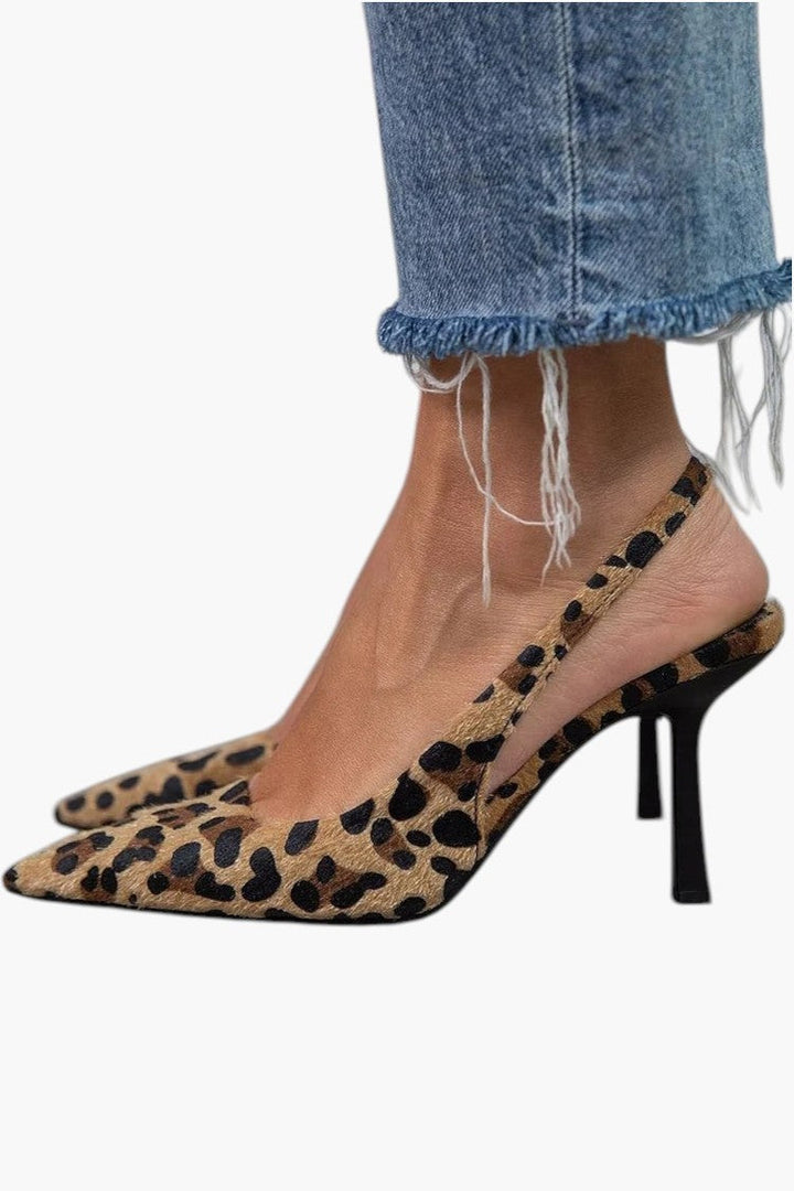 Women's Suede Pointed Toe Slingback Kitten Heels Autumn Pumps