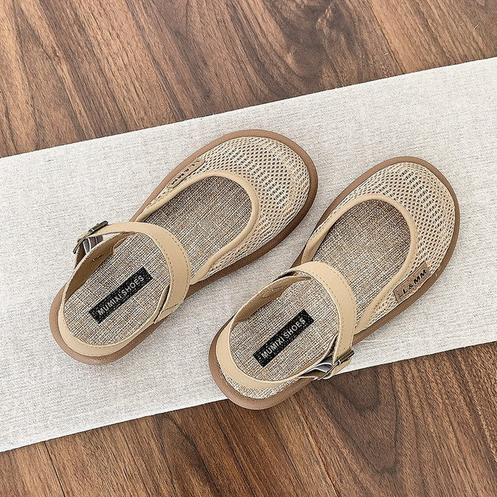 Women's Linen Mesh Closed-Toe Walking Sandals Autumn Footwear