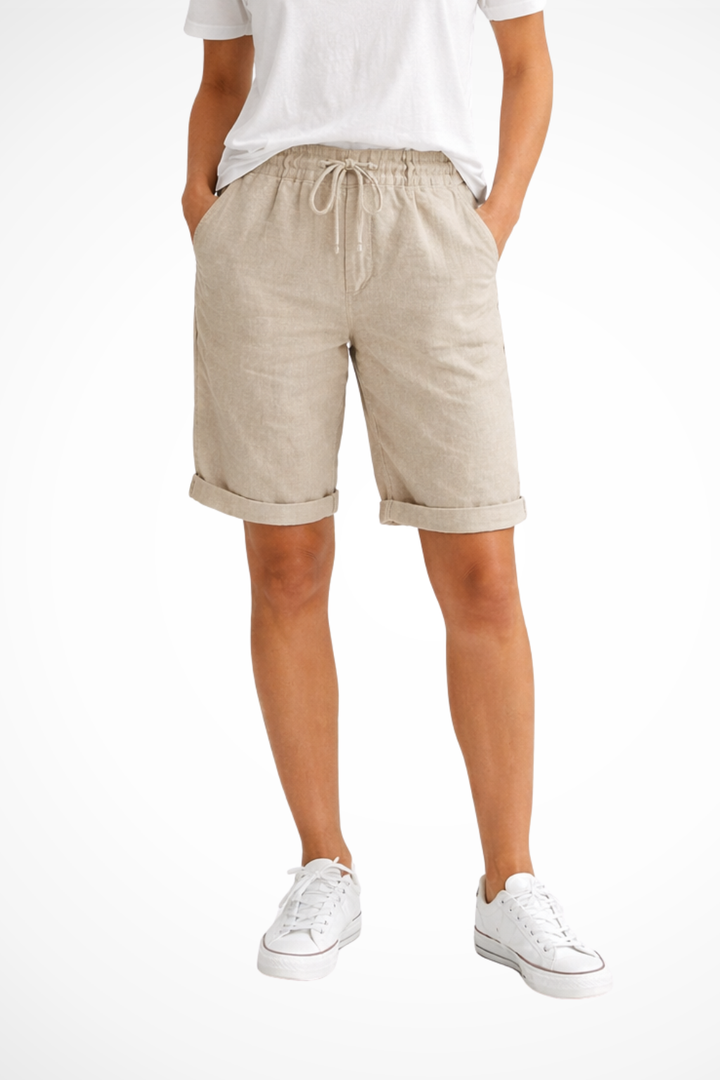 Women's Linen Capri Pants with Relaxed Fit for Autumn Casual Everyday Wear