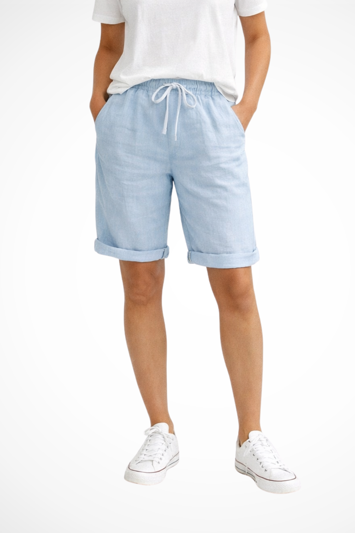 Women's Linen Capri Pants with Relaxed Fit for Autumn Casual Everyday Wear