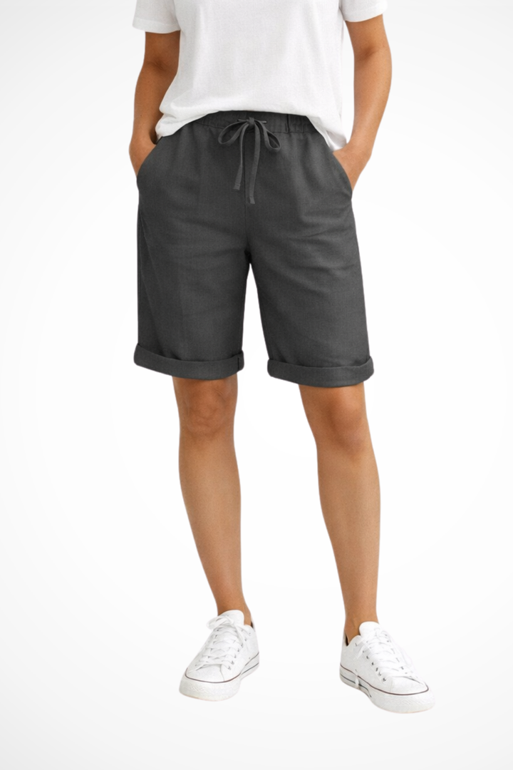 Women's Linen Capri Pants with Relaxed Fit for Autumn Casual Everyday Wear