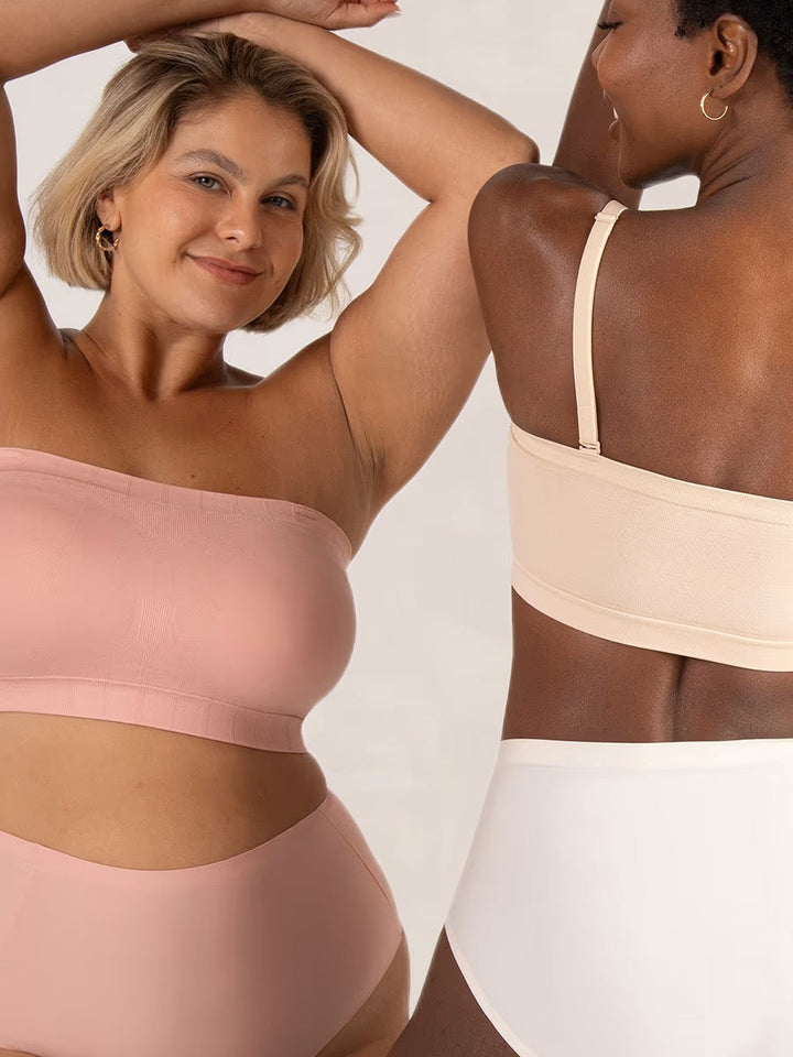 Women's Nylon Strapless Bandeau Bra Autumn Wire-Free Seamless Bra