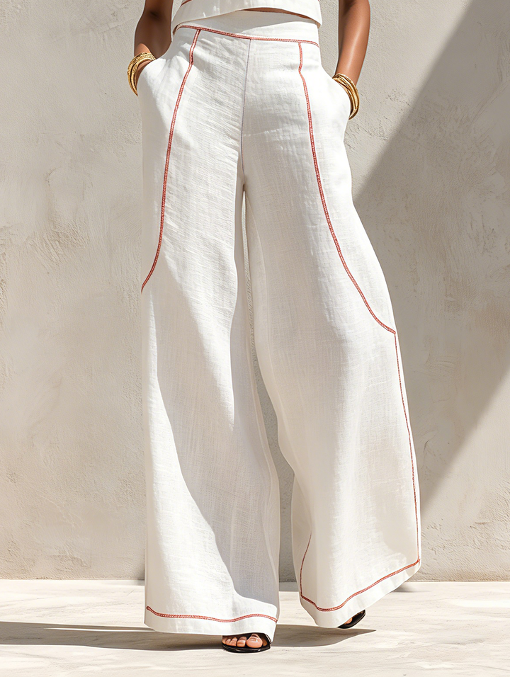 Women's Knit Sleeveless Top and Wide Leg Pants Two-Piece Set Autumn Casual Set