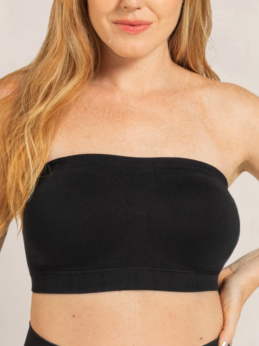Women's Nylon Strapless Bandeau Bra Autumn Wire-Free Seamless Bra