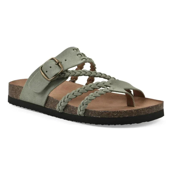 Women's Leather Flat Sandals Autumn Braided Bohemian Slingback Sandals