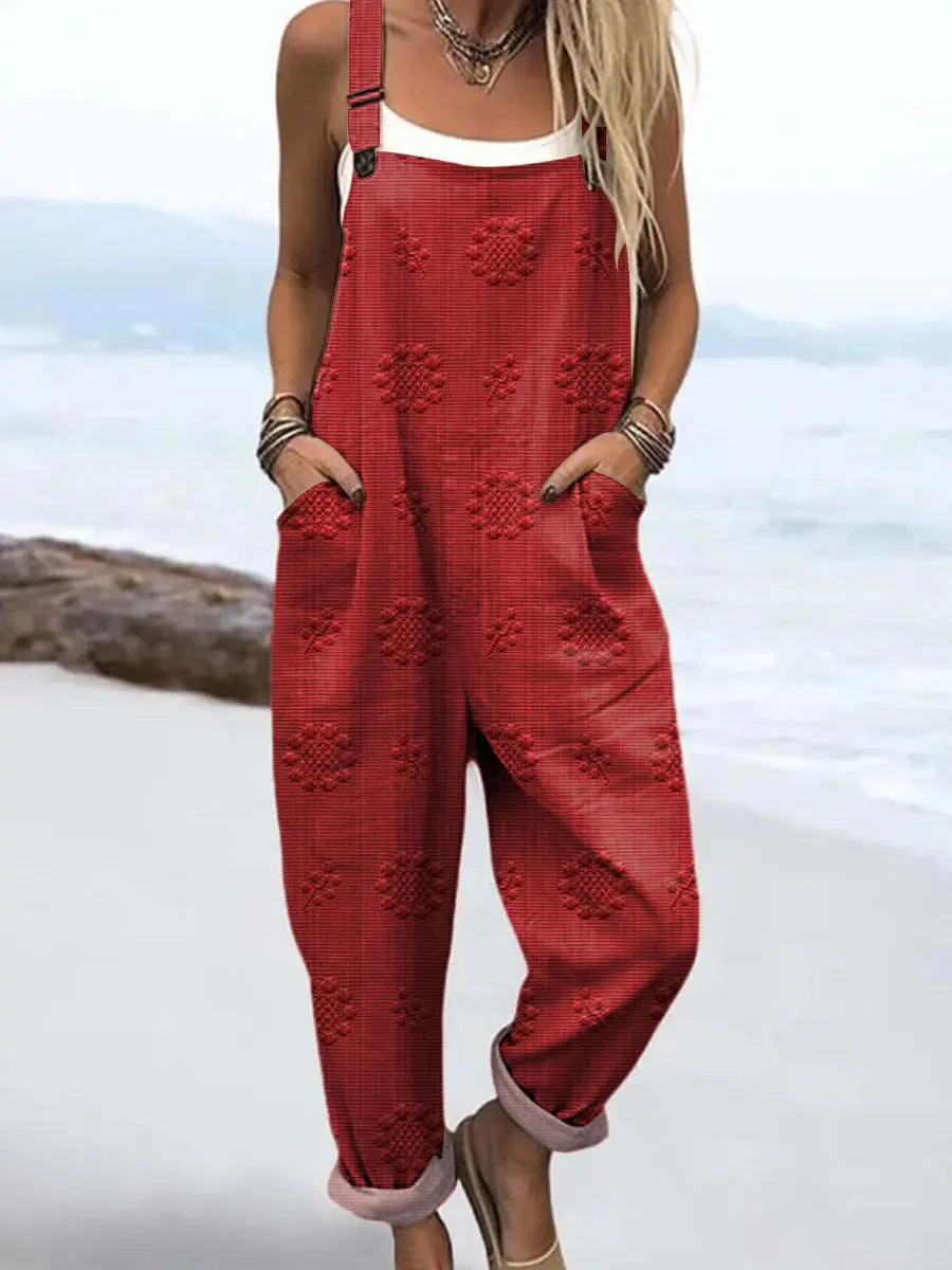Women's Wide-Leg Jumpsuit with Adjustable Straps for Autumn Casual Wear