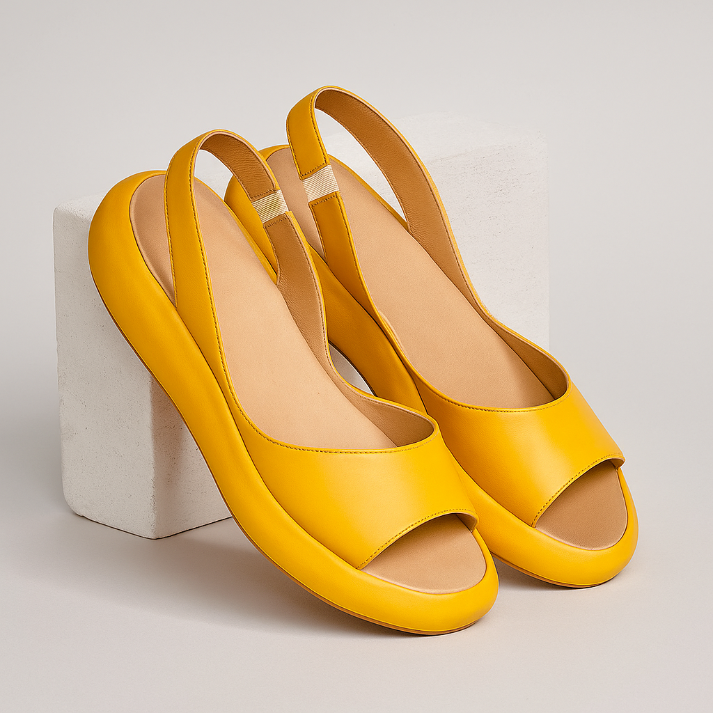 Women's Leather Platform Wedge Sandals Autumn Casual Footwear