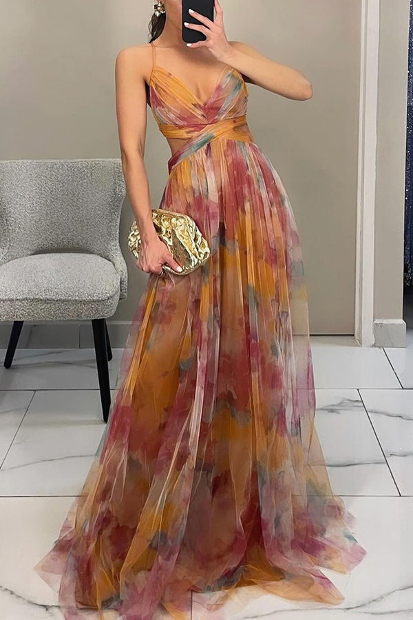 Women Cotton V-Neck Fall Formal Dress with Flowy Silhouette and Straps