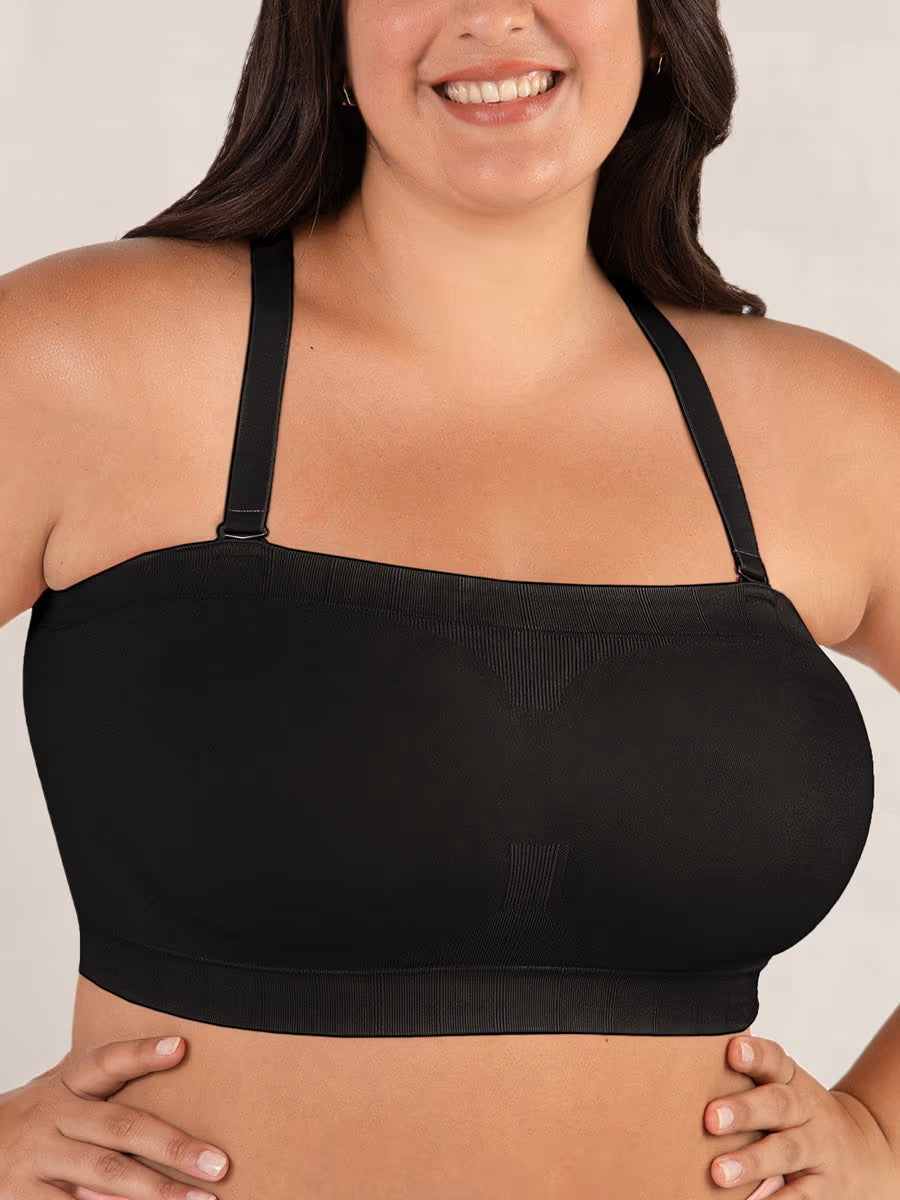 Women's Nylon Strapless Bandeau Bra Autumn Wire-Free Seamless Bra