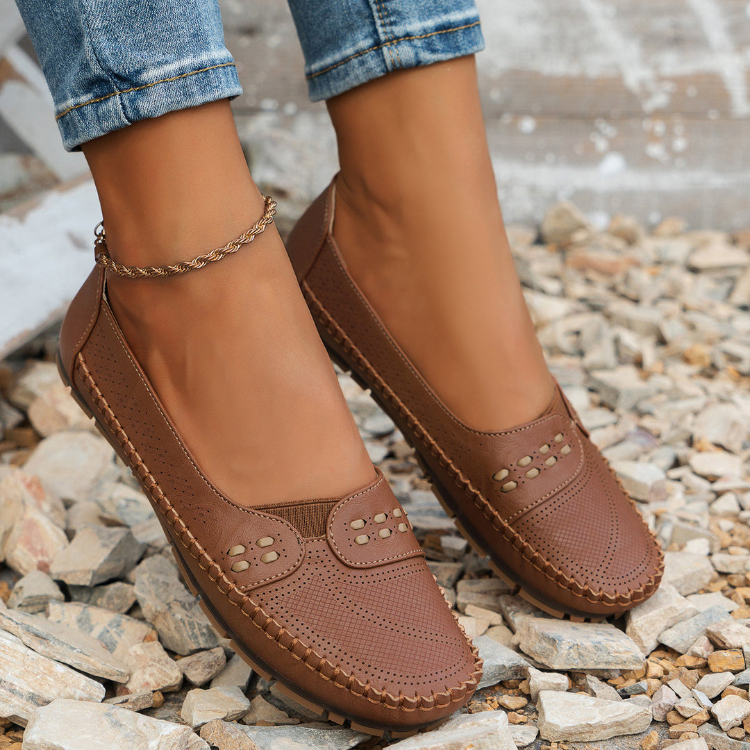 Women's Leather Walking Sneakers Autumn Comfortable Shoes