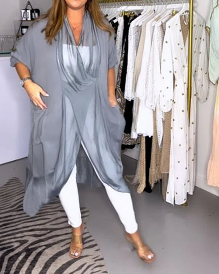 Talitha - Elegant and Comfortable V-Neck Top in Luxury Silky Material for Women