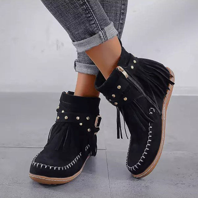 Jelaa - Retro Bohemian Warmer Lower Embellished Boots