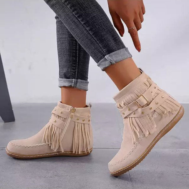 Jelaa - Retro Bohemian Warmer Lower Embellished Boots