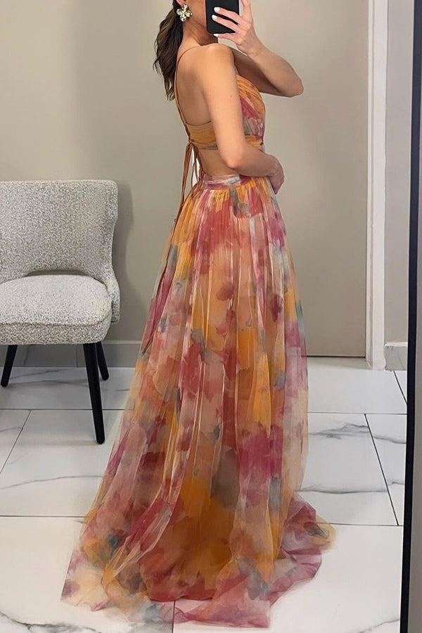 Women Cotton V-Neck Fall Formal Dress with Flowy Silhouette and Straps