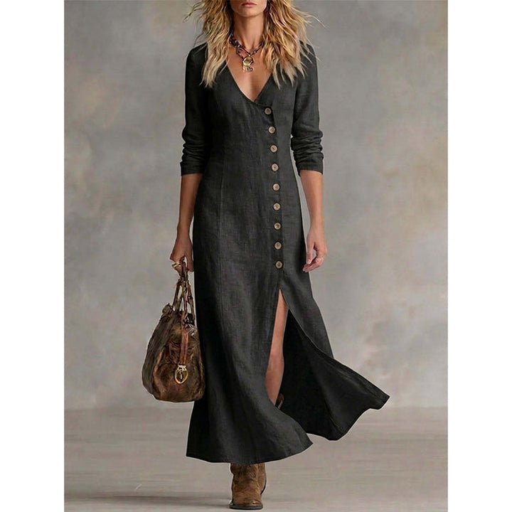 Women's Cotton Blend Vintage Shirt Dress Autumn Casual Dress