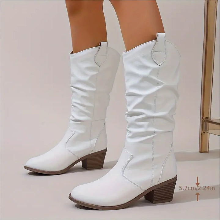 Adeline - Tough Boots with a Chunky Heel and Elegant Pointed Nose