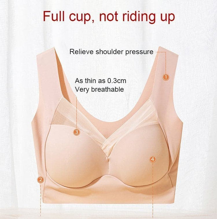 Women's Nylon Wire-Free Push-Up Bra Autumn Seamless Support Bra
