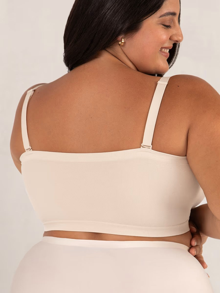 Women's Nylon Strapless Bandeau Bra Autumn Wire-Free Seamless Bra