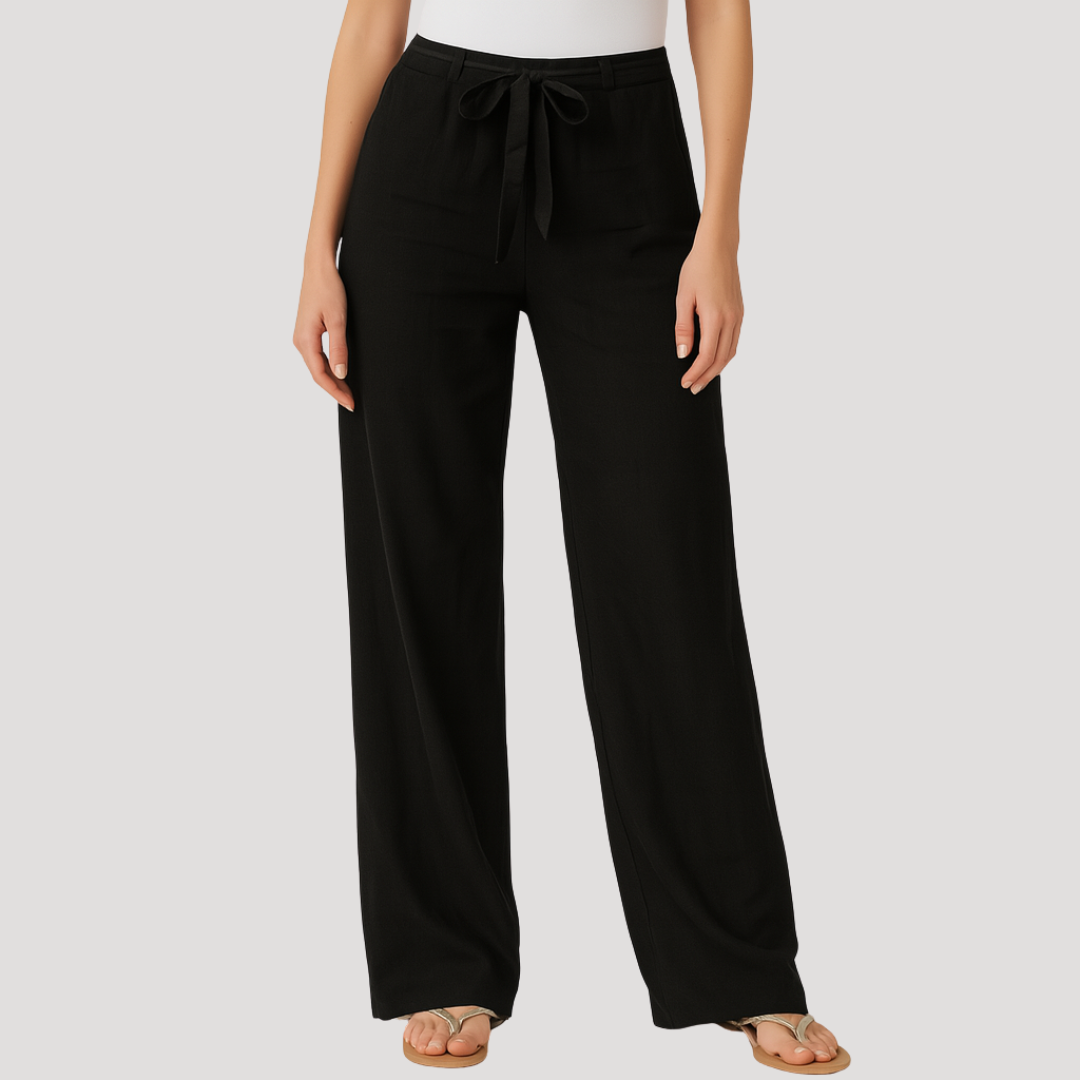 Women's Casual Pants with Elastic Waistband and Relaxed Straight Fit for Autumn
