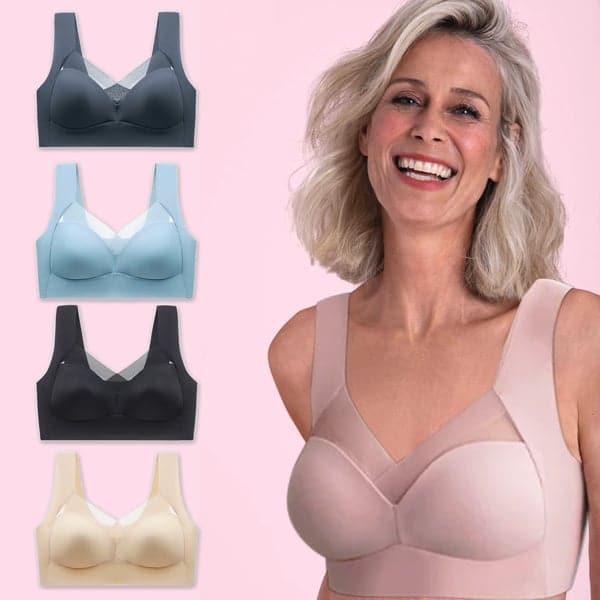 Women's Nylon Wire-Free Push-Up Bra Autumn Seamless Support Bra