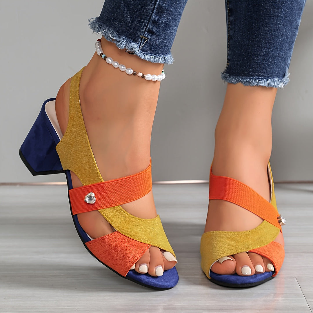 Women's Faux Leather Comfort Block Heel Sandals Autumn Footwear