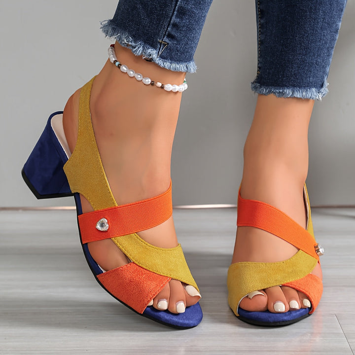 Women's Faux Leather Comfort Block Heel Sandals Autumn Footwear