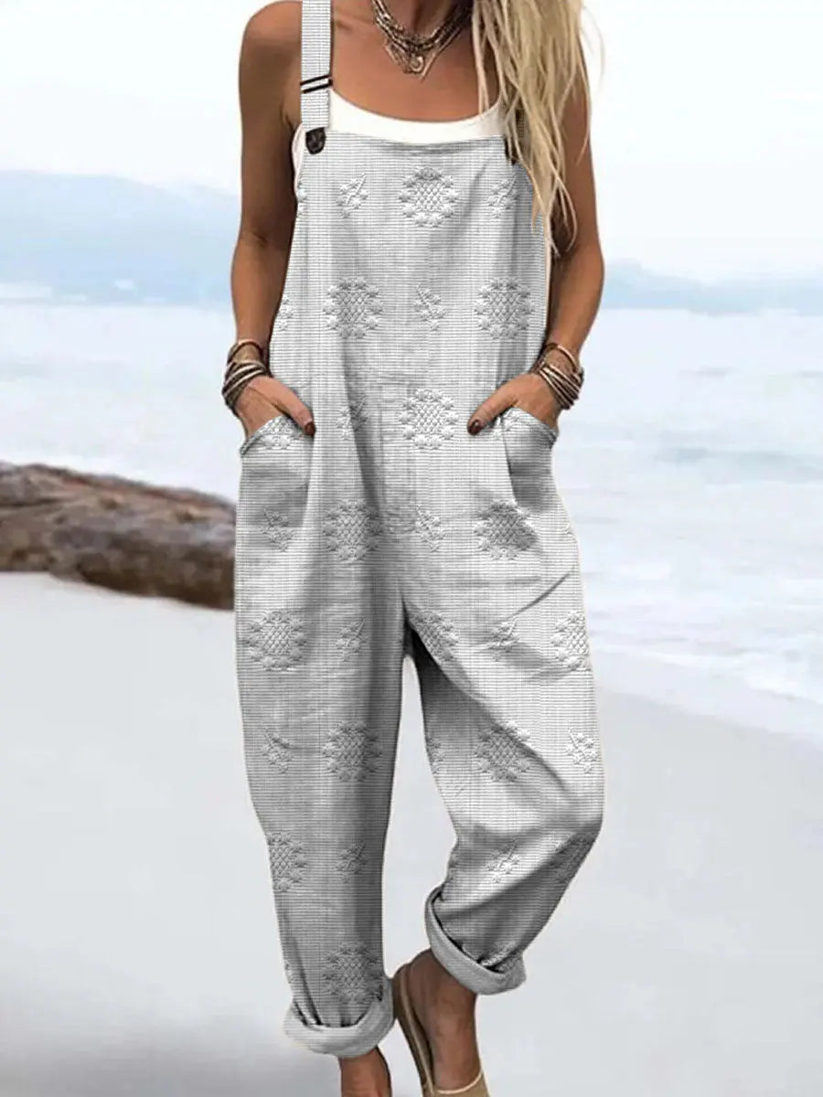 Women's Wide-Leg Jumpsuit with Adjustable Straps for Autumn Casual Wear