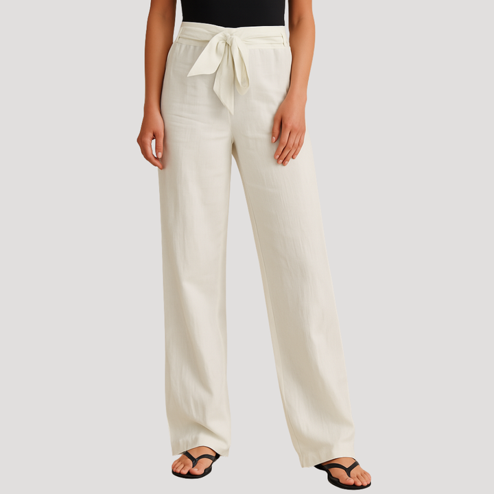 Women's Casual Pants with Elastic Waistband and Relaxed Straight Fit for Autumn