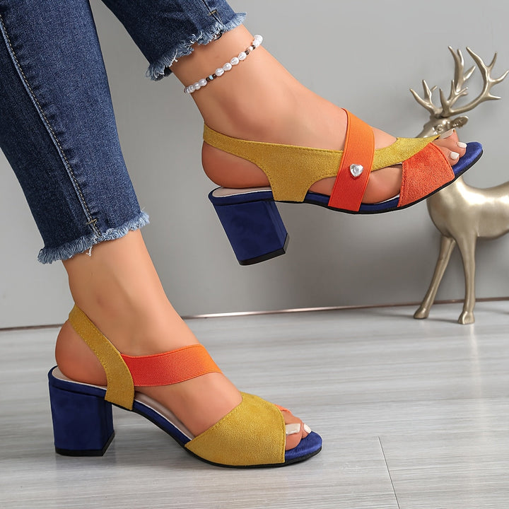 Women's Faux Leather Comfort Block Heel Sandals Autumn Footwear