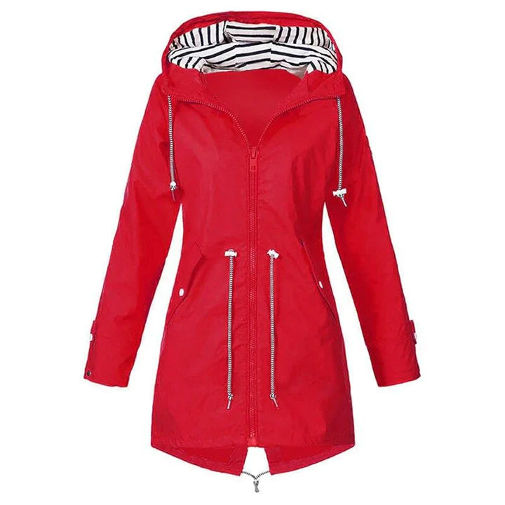 GENZINA - Elegant Long Raincoat for Stylish Protection