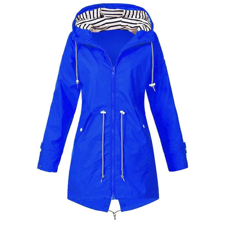 GENZINA - Elegant Long Raincoat for Stylish Protection