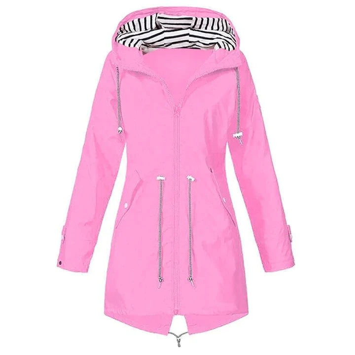 GENZINA - Elegant Long Raincoat for Stylish Protection