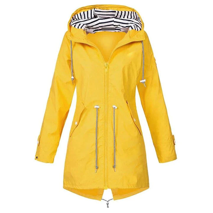 GENZINA - Elegant Long Raincoat for Stylish Protection
