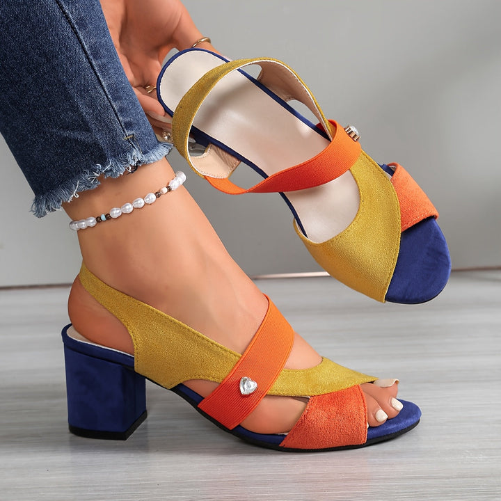 Women's Faux Leather Comfort Block Heel Sandals Autumn Footwear