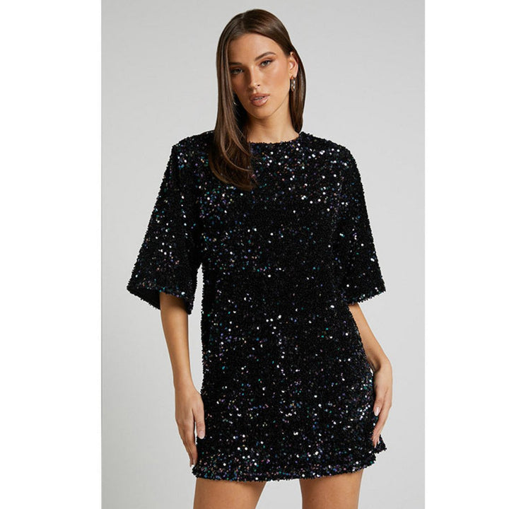 Sparkling Elegance - Women's Glitter Party Dress