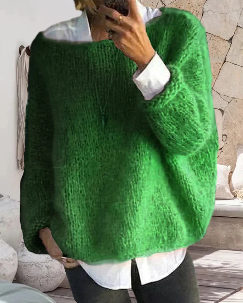 Rosalie - Trendy Off-Shoulder Sweater in Playful Colours