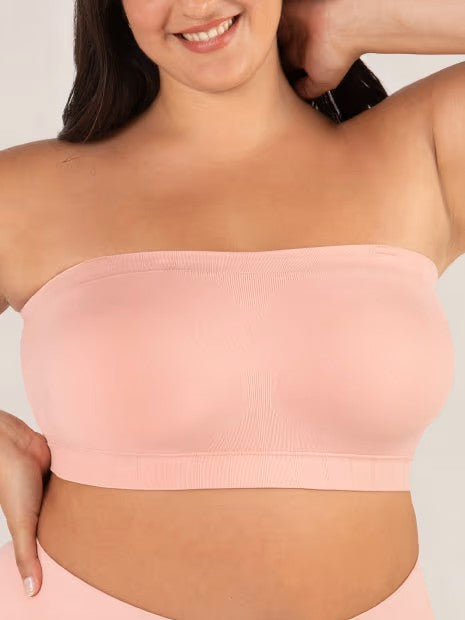 Women's Nylon Strapless Bandeau Bra Autumn Wire-Free Seamless Bra