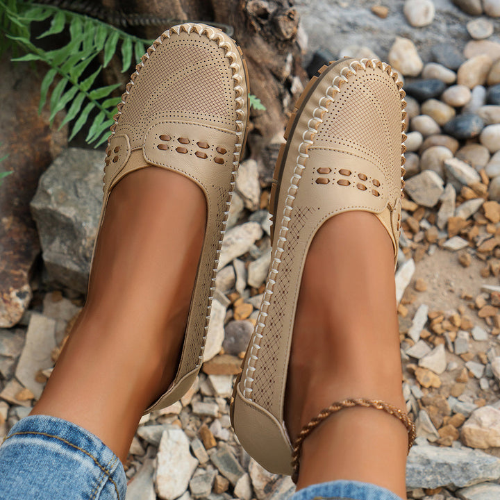 Women's Leather Walking Sneakers Autumn Comfortable Shoes