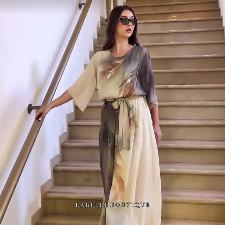 Women's Chiffon Maxi Dress Spring Flowy Printed Long Dress for Weddings, Parties and Holidays