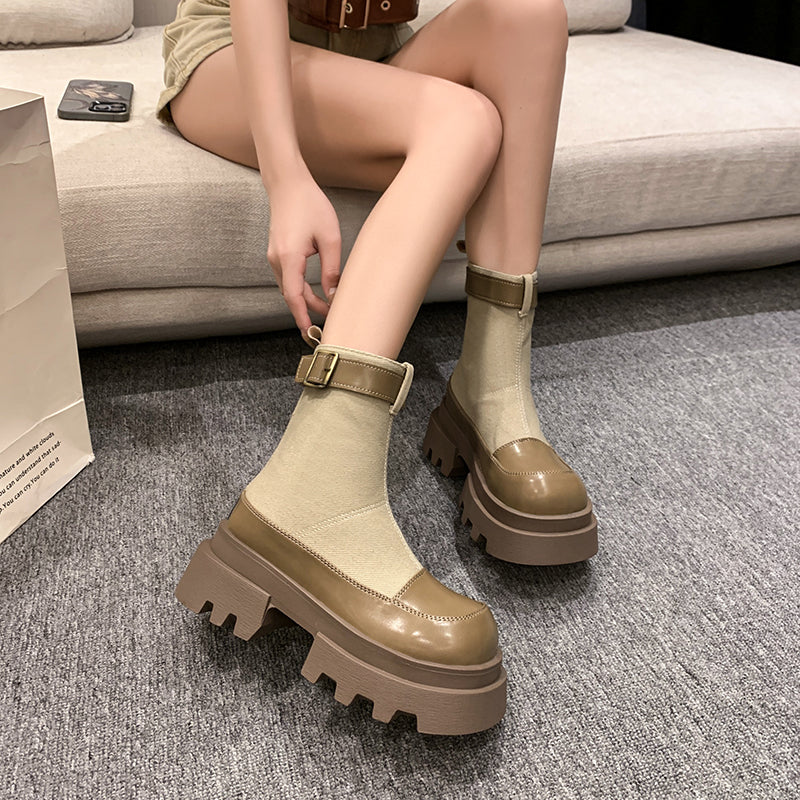 Louise - Trendy Women's Ankle Boots with Stylish Platform Soles