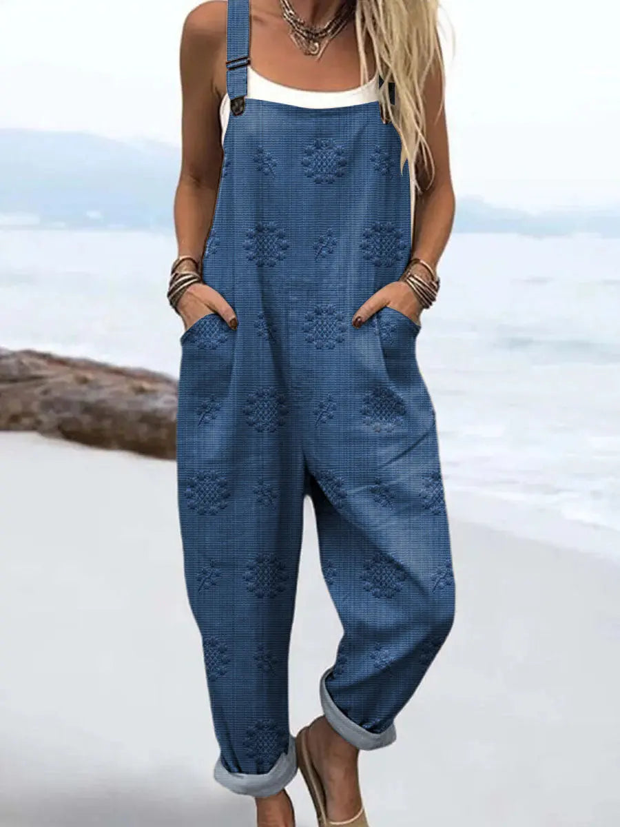 Women's Wide-Leg Jumpsuit with Adjustable Straps for Autumn Casual Wear