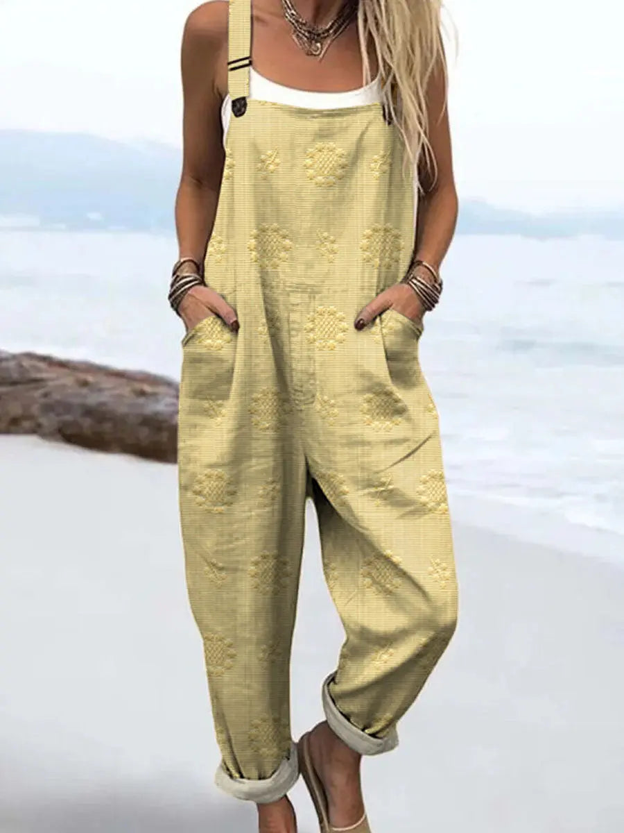 Women's Wide-Leg Jumpsuit with Adjustable Straps for Autumn Casual Wear