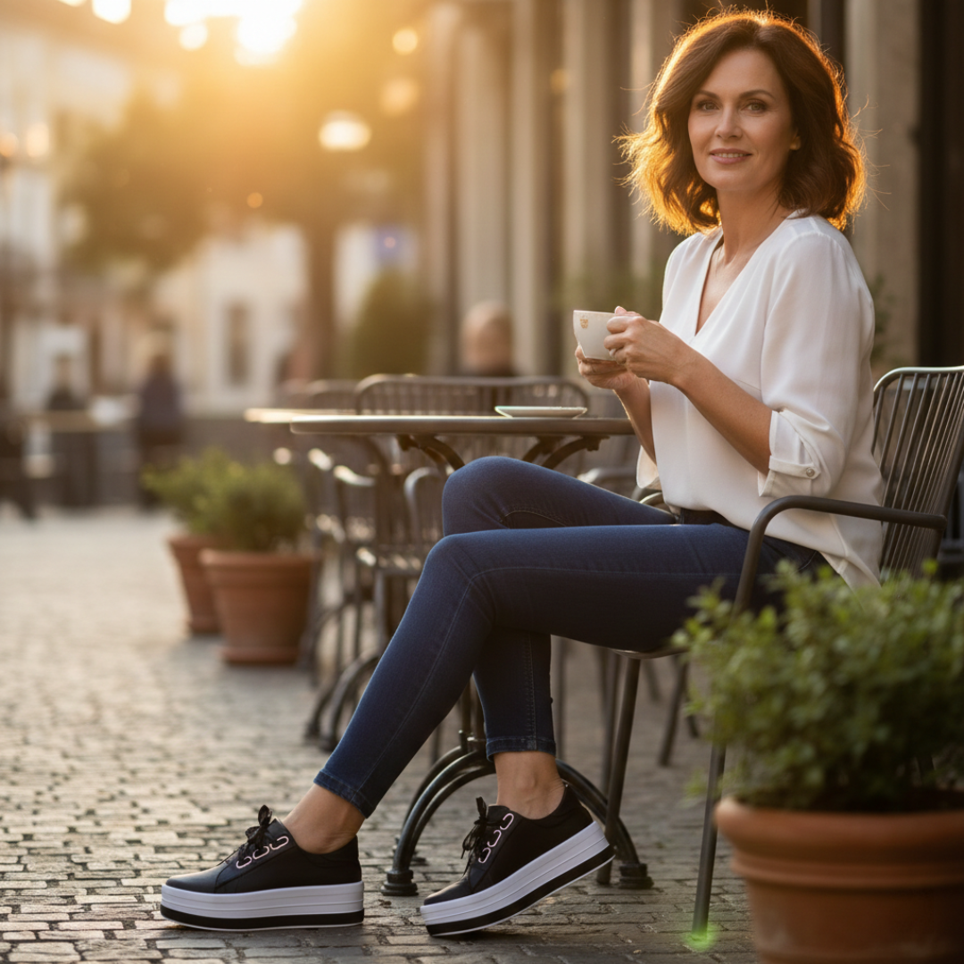 Women's Casual Platform Sneakers with Laces