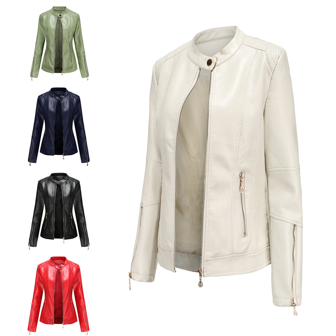 FRANICA - Elegant leather jacket for a timeless look