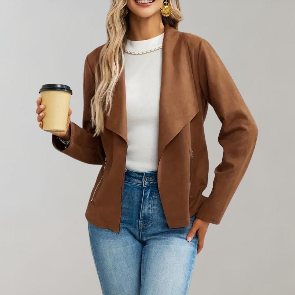 Maiuc - Elegant Suede Women's Coat for a Chic Look