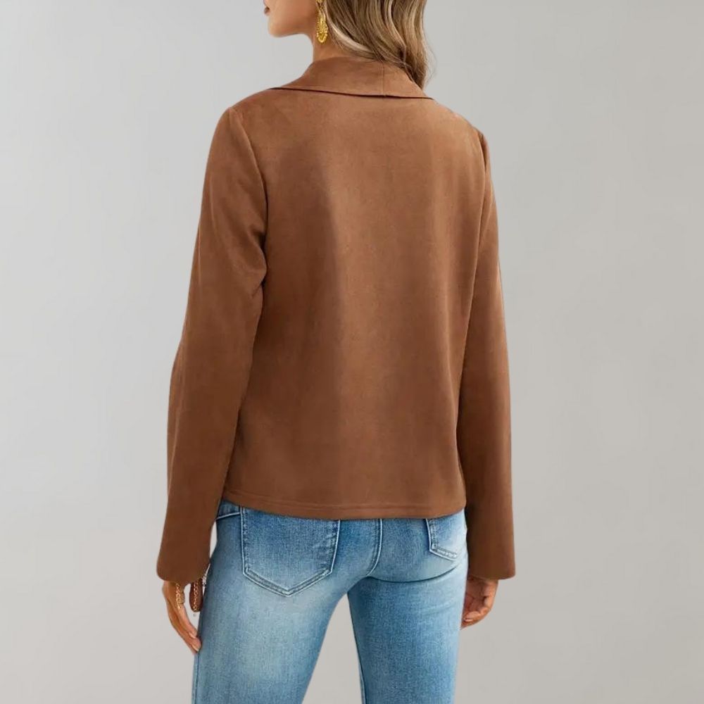 Maiuc - Elegant Suede Women's Coat for a Chic Look