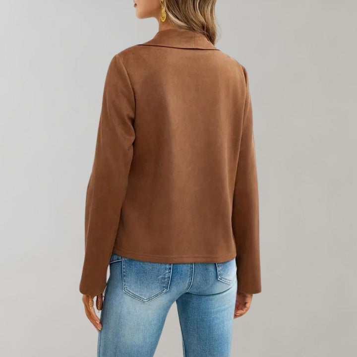 Maiuc - Elegant Suede Women's Coat for a Chic Look